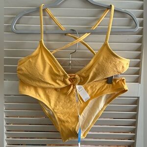 New with Tags Cupshe Pale Yellow Keyhole Top Bikini